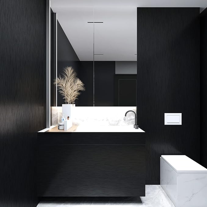 CRE8TIVE Wide 36"x118" Black Stainless Steel Contact Paper for Kitchen Wallpaper Peel and Stick Black Contact Paper Waterproof Adhesive Brushed Metallic Wallpaper for Appliances Backsplash Furniture - Image 8