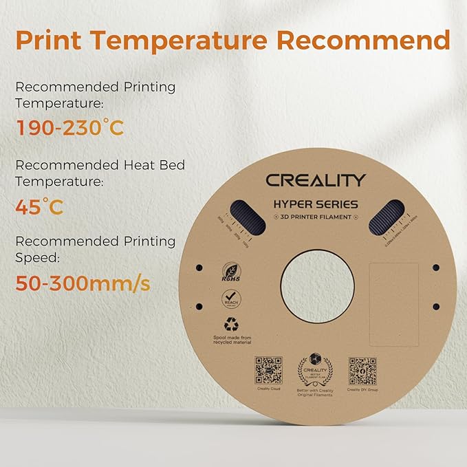 Creality PLA Carbon Fiber Filament 1.75mm, Hyper PLA-CF 3D Printer Filament with Matte Finish for 50-300mm/s High-Speed Printing, Dimensional Accuracy +/-0.03mm - Image 5