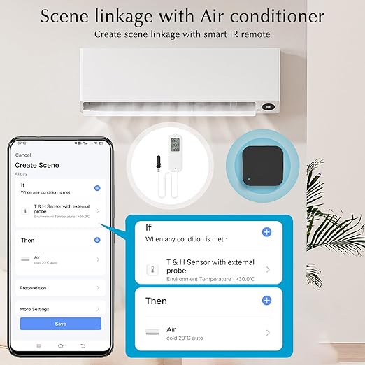 Aquarium Thermometer, Smart Fish Tank Thermometer App Monitor, Free Data Export ℉/℃, WiFi Hygrometer for Babyroom, Greenhouse, Fish Tank, Refrigerator, White 2 Pack with Screen - Image 5