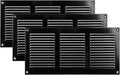 Vent Systems 12" x 6" Inch (Overall) Scratch Resistant Black Metal Vent Cover - 3 Pack - Louvered Duct Grille with Built-in Mesh Screen - Wall or Ceiling HVAC Ventilation Register for Indoor & Outdoor by VentSystems