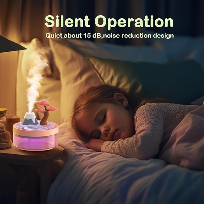 Landscape Night Light Humidifier with 2 Mist Modes, 320mL Large Tank Whisper-Quiet for Baby/Nursery/Office, Portable Mini Air Moisturizer - Image 6