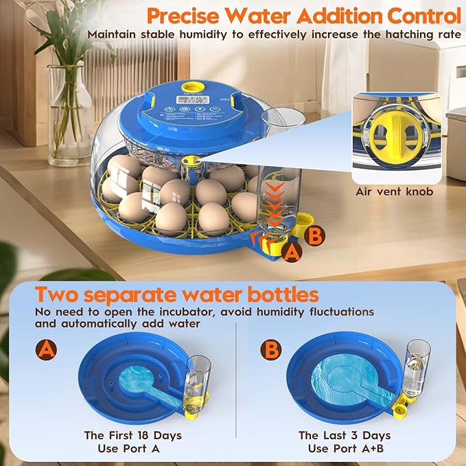 Incubator for Hatching Eggs-18 Egg Incubator with Automatic Egg Turning and Humidity Control 360°View Incubadora De Huevos,Ducks,Goose,Pigeon,Quail Incubator for Home,Farm,Lab,Science Classroom - Image 3