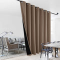 NICETOWN Noise Reducing Room Divider Curtains, Thermal Insulated 100% Blackout Curtain, Grommet Slider Curtain Panel with Black Lining for Office, Hotel (1 PC, 100 inches x 108 inches, Cappuccino) by NICETOWN