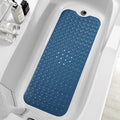 ZHICHENG Bath Tub and Shower Mats, Non-Slip 39 x 16 Inch Extra Long Bath Mat, Machine Washable Bathtub Mat with Drain Holes, Suction Cups for Bathroom (Blue) by Unknown