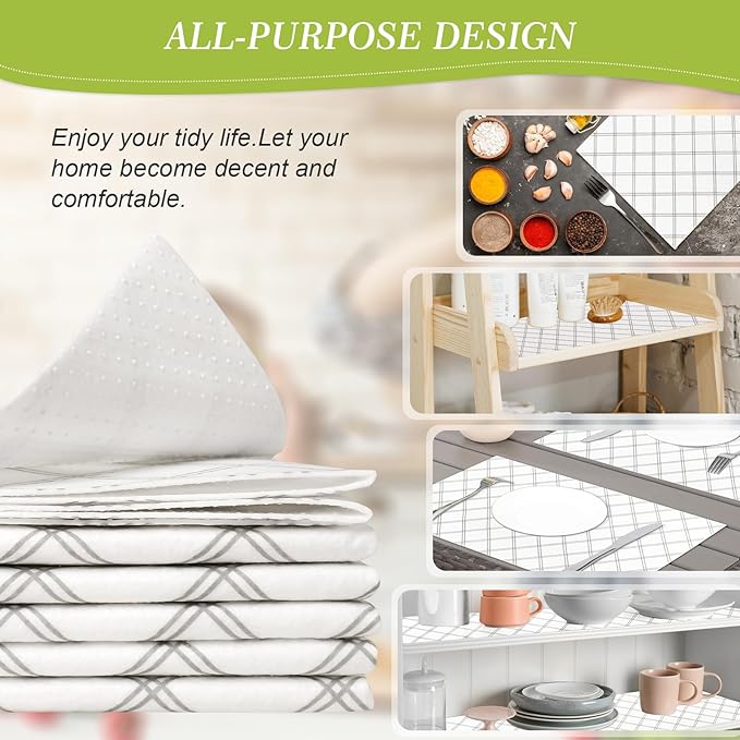 Cooyes 6pcs 12" x 24" Refrigerator Drawer Liners, Fridge Organizers and Storage, Washable Absorbent Fridge Bin Liners, Refrigerator Shelf Mats Air Circulating Non-Slip Non-Adhesive - Image 5