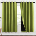 NICETOWN 100% Blackout Window Curtain Panels, Fresh Green, 2 Pieces, 62-inch Wide Per Panel, Full Light Blocking Drapes with Black Liner for Nursery, 72-inch Drop Thermal Insulated Draperies by NICETOWN