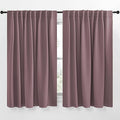 NICETOWN Blackout Curtain Panels Window Draperies - (Dry Rose Color) 62x63 inch, 2 Pieces, Insulating Room Darkening Blackout Drapes for Doorway Shower Bathroom Laundry Room Bifold Door by NICETOWN