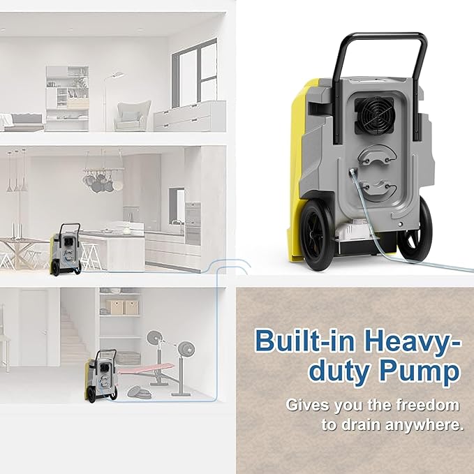 ALORAIR Commercial Dehumidifier with Pump Drain Hose, 190 Pints Industrial Dehumidifiers Large Capacity for Basements, Garages, Mall & Job Sites, 5 Years Limited Warranty - Image 2