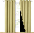 NICETOWN Paler Yellow Full Shade Curtain Panels, Pair of Energy Smart & Noise Blocking Out Blackout Drapes for Dining Room Window, Thermal Insulated Guest Room Lined Window Dressing(52 x 84 inch) by NICETOWN