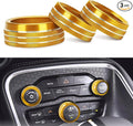 Auprite Climate Control Knob Covers for Challenger Accessories 2015-2023 2024, for Dodge Charger 2015-2023 2024, for Dodge Chrysler 300/300s 2015-2024,3Pcs Kit (Gold) by Auprite