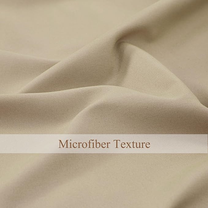 L.Z.E Light Filtering Curtains 72 Inch Length 2 Panels Set, Beige Privacy Non-See-Through Semi Sheer Curtains for Living Room Nursery Doorway Divider, Rod Pocket Window Panels (55" W x 72" L) - Image 6