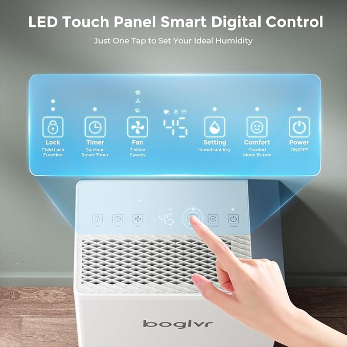 4500 Sq.Ft. Most Efficient Energy Star 2025, Max 80 Pint/D (Standard 52Pint/D) Smart Compressor Dehumidifier with APP/WIFI, Intelligent Humidistat for Basement, Home, Bedroom, Bathroom, Garage - Image 4