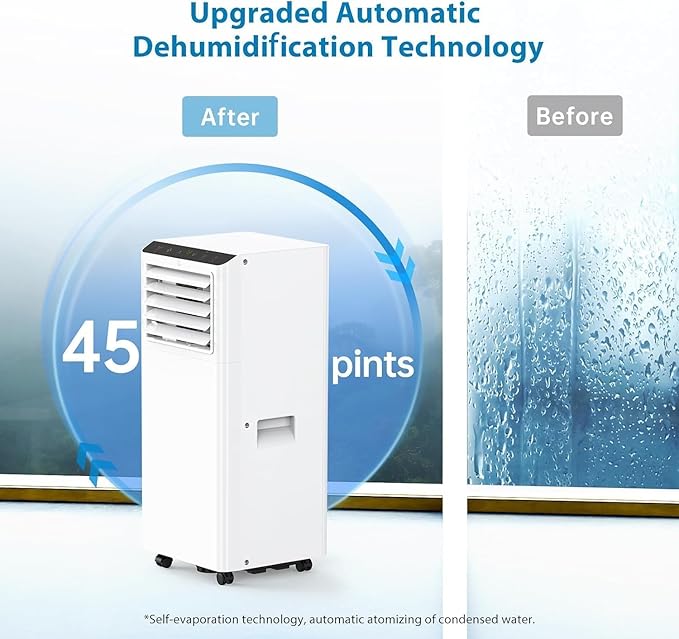 GarveeHome Portable Air Conditioner, Energy Efficient 8000 BTU AC, Window Kit & Remote, 24H Timer, Portable Air Conditioner with Vent. - Image 5