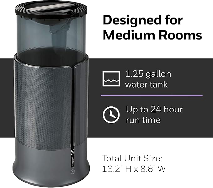 Honeywell Designer Series Cool Mist Humidifier, Room Humidifiers, Black - Image 6