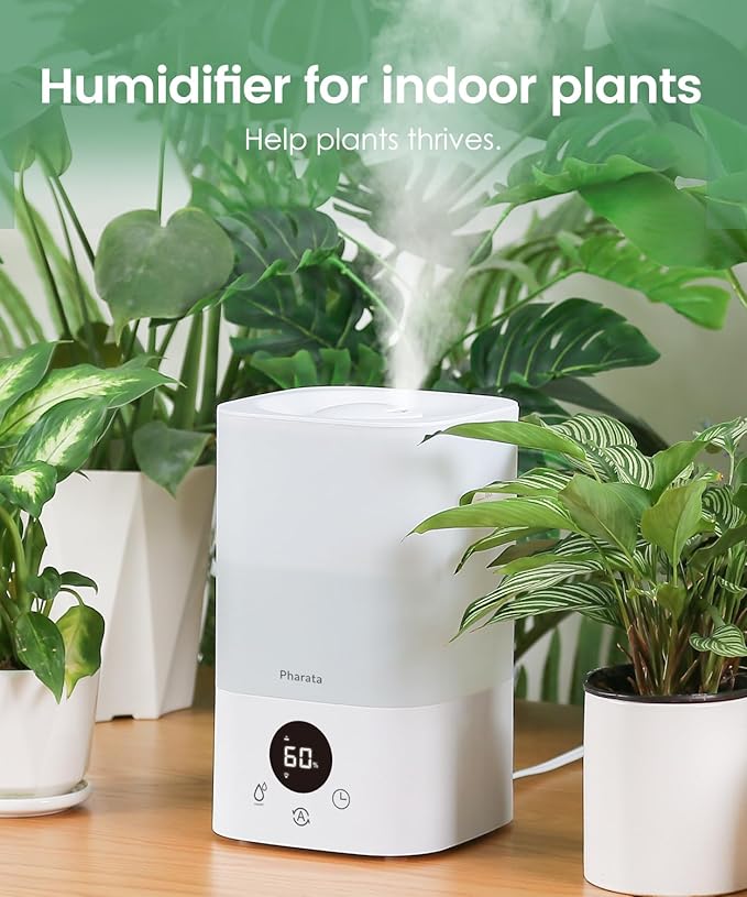 Smart Humidifiers for Bedroom Large Room, 3.5L Top Fill Cool Mist Air Humidifiers for Home Baby Plants Nursery, Humidity Control & Night Light, White - Image 5