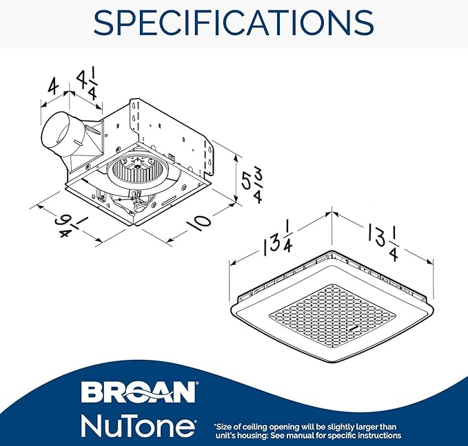 Broan-NuTone AER110RGBL ChromaComfort 110 CFM Ventilation Fan with 24 Color Selectable LED, 1.5 Sones, ENERGY STAR Certified, White - Image 2