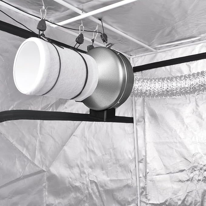 iPower GLFILT6M 6 Inch Air Carbon Filter Indoor Plants Grow Tent Odor Control Scrubber with Australia Activated C for Inline Fan, Reversible Flange, Prefilter Included, 6" - Image 6
