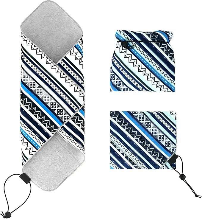 19.6 in Camera Wrap With Pouch, Lens Protective Wrap, Anti-scratch Anti-dust, Flexible Wrapper Travel Accessories for DSLR Mirrorless Lens (ETHNIC), Blue - Image 4