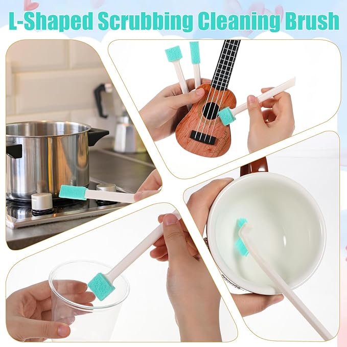 8 Pcs Small Cleaning Brushes for Tight Spaces, Multi-Purpose Tiny Cleaning Brush Crevice Tiny Cleanings Brush Set for Door Window Track Faucet Tight Spaces - Image 7