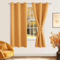 Hiasan Room Darkening Curtains for Bedroom, Noise Reducing, Energy Saving Blackout Window Curtain Panels, Sewn with Tiebacks, Set of 2, Grommet Top (Pumpkin Orange, Width 42 Inch x Length 72 Inch) by Hiasan