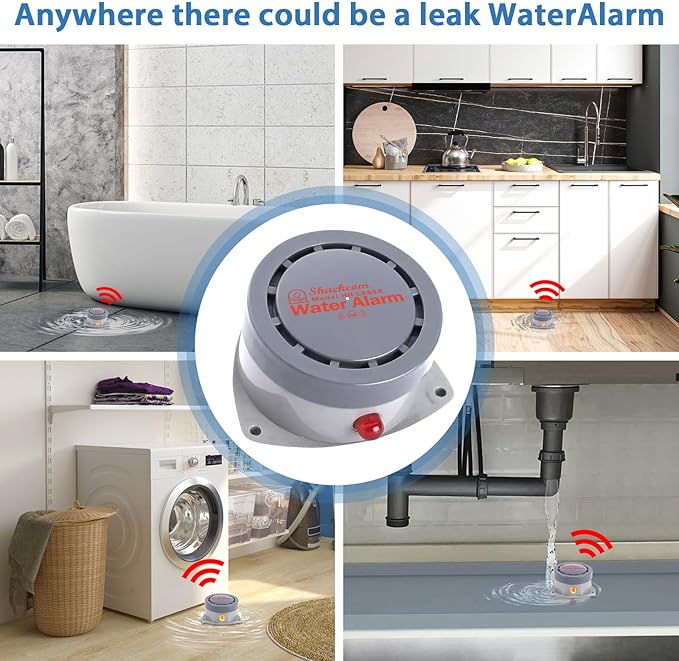 Water Leak Detector 3 Pack, Shackcom Water Alarm 110DB, Wireless, Waterproof & Battery-Operated, Audio and Light Alerts for Bathroom, Kitchen & Home Security ( Battery Not Included ) - Image 5