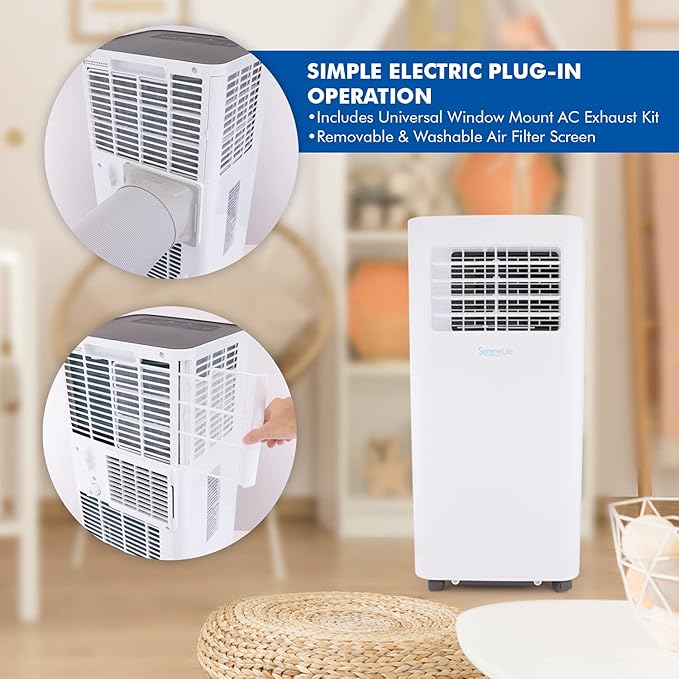SereneLife Small Air Conditioner Portable 8,000 BTU with Built-in Dehumidifier - Portable AC unit for rooms up to 350 sq ft - WiFi app + Remote Control, Window Mount Exhaust Kit - Image 6