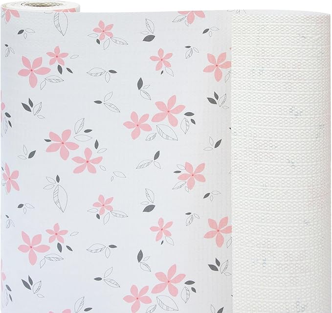 18" W x 96" L Floral Drawer and Shelf Liner for Cabinets, Non-Adhesive Strong Grip Non-Slip Flower Shelf Cabinet Kitchen Shelf Liners for Kitchen Cabinets by DwellAid