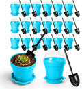 20 Pcs Nursery Pots with Humidity Dome, Cupcake Plant Nursery Pots with Bring A Plate and Shovel, Planting Cups for Seeds for Indoor Gardening and Plant Propagation(Blue) by Unknown