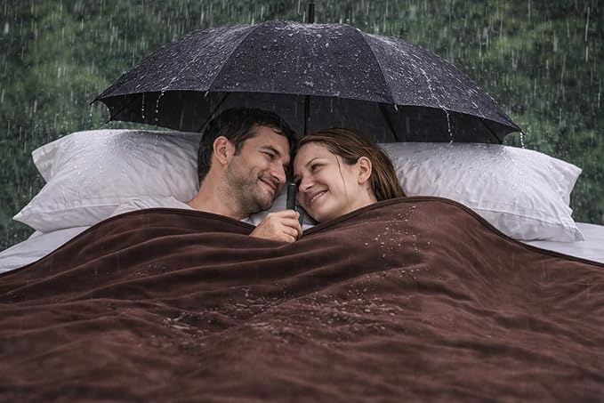 Premium Deluxe ! 100% TOP Waterproof Blanket Guarantees to Keep Your Bed Dry! Crinkle-Free Ultra-Soft Fleece Furniture Protector for People Kids Pets. EZ Wash/Dry Brown/Beige Reversible 80x60 - Image 7