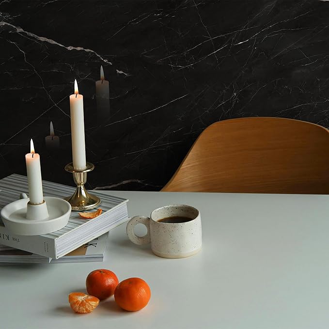 Marble Peel and Stick Waterproof Wall Paneling, 118" x 47" Black Marquina Glossy Finish Self-Adhesive Backsplash Tile Vinyl Wall Panel for Kitchen Bathroom Wall Decor, Covers 38.75 Sq. Ft. - Image 6