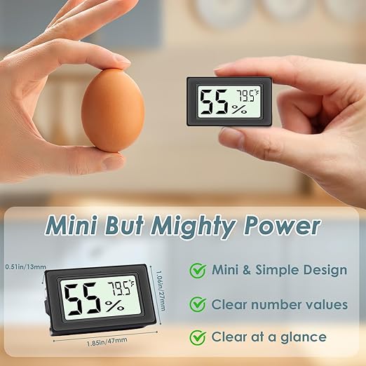 12-Pack Mini Hygrometer Indoor Humidity Meter, Highly Accurate Digital Thermometer Humidity Gauge Meter, Indoor Thermometer Hygrometer Monitor Fahrenheit (℉) for Humidors - Image 5