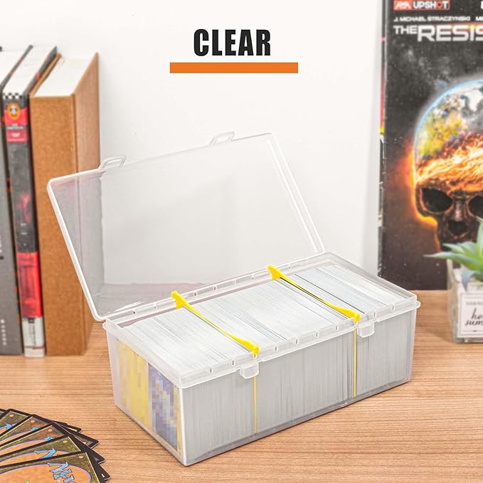 400 Count Plastic Trading Card Storage Box with Dividers, Baseball Card Storage Box, Sports Cards Holder Organizer - 1 PACK - Image 3
