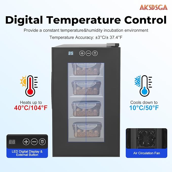 23L Reptile Incubator Cabinet Incubators for Hatching Eggs, Constant Temperature& Humidity Intelligent Reptile Egg Incubator with 10-40°C Cooling and Heating Temperature Control - Image 3