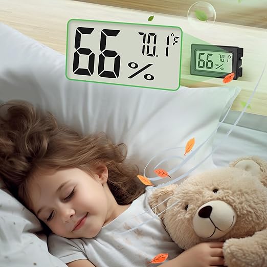 6-Pack Mini Hygrometer Indoor Humidity Meter, Mini Digital Thermometer Humidity Gauge Meter, Indoor Thermometer Hygrometer Monitor Fahrenheit (℉) for Reptile Thermostat, Jars Reptile, Fridge - Image 6