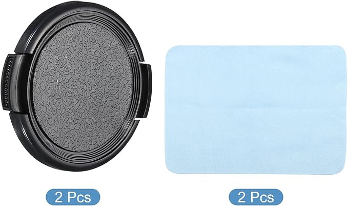 PATIKIL Camera Lens Cap, 2 Pack Sides Pinch Front Lens Cover with Microfiber Cleaning Cloth for 46mm Thread Universal DSLR Lenses for Nikon, for Fujifilm, for Pentax, for Leica - Image 3