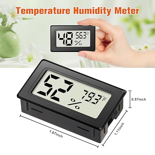6 Pack Mini Hygrometer Indoor Humidity Meter, Small Digital Thermometer Humidity Gauge Meter, Indoor Thermometer Hygrometer Monitor Fahrenheit (℉) for Thermostat Reptile Tank, Mason Jars - Image 2