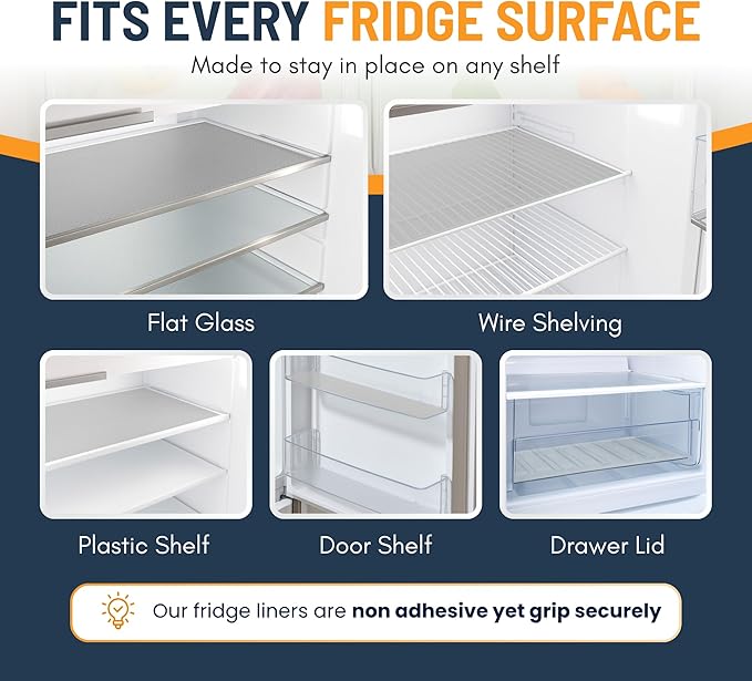 Refrigerator Liners for Shelves (8 Pack) by Linda’s Essentials - Non-Adhesive Drawer and Shelf Liner, BPA-Free Fridge Mats for Kitchen & Cabinets, Easy to Clean, Ideal Household Essentials (Clear) - Image 6