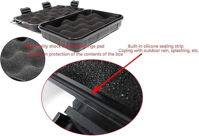 DGZZI Outdoor Waterproof Airtight Shockproof Plastic Survival Container Carry Box with 2 U-Shape Buckle Storage Case - Image 4
