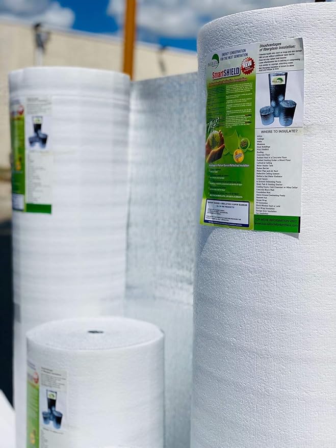 SmartSHIELD -3mm 16"x50ft Reflective Insulation roll, Foam Core Radiant Barrier, Thermal Insulation Shield - Engineered Foil/White Film - Image 5