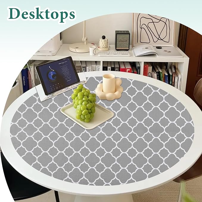Shelf Liners for Kitchen Cabinets 17in x 20FT Non Adhesive Drawer Liner Gray Quatrefoil Thickened Shelf Liner Paper Strong Non-Slip Easy to Clean for Tool Box Refrigerator with Knife and Tape Measure - Image 7