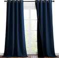 NICETOWN 100% Blackout Blinds, Set of 2, 46 inches x 102 inches, Laundry Room Decor Window Treatment Curtains for Large Patio Sliding Door, Thermal Insulated Moroccan Blue Curtains for Bedroom by NICETOWN
