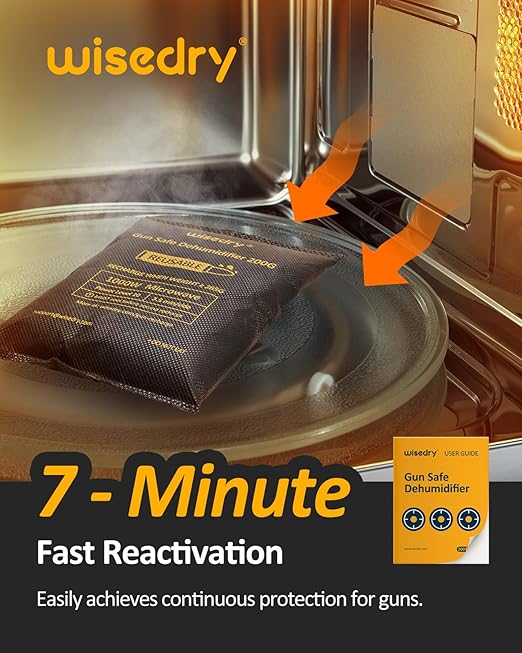 wisedry 200 Grams x 2 Packs Gun Safe Dehumidifier, Reusable Moisture Absorber for Gun Safes, Rechargeable Gun Safe Silica Gel Desiccant - Image 6