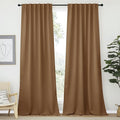 NICETOWN Bedroom Blackout Curtain Panels - (Gold Brown Color) 52 x 108 Inch, 2 PCs, Insulating Energy Saving Solid Rod Pocket Blackout Drapes for Hall, Villa by NICETOWN