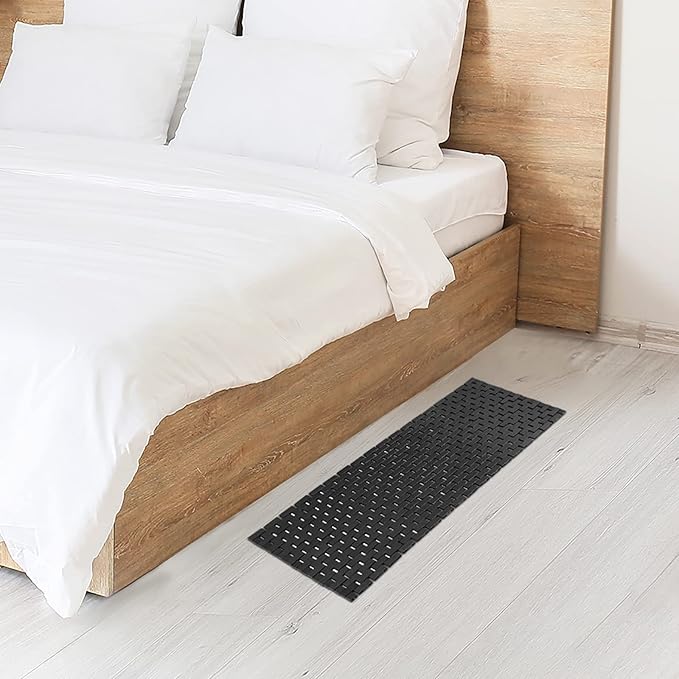 Bambo Bath Mat Bathroom Runner Long Large Rugs Floor Wood Shower Bathtub Waterproof Non Slip Accessories 16x48 Inch Easy to Clean,Black,1 pc - Image 5