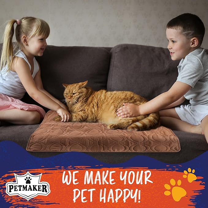 PETMAKER Waterproof Pet Mat - 36x28 Partial Couch Covers for Dogs, Cats, or Kids - Quilted Non-Slip Furniture Protector Pad (Brown) - Image 5