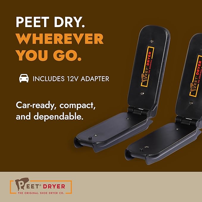 PEET, GO! Portable 2-Shoe Dryer, Electric Boot Dryer with Vehicle Power Adapter, Dryer for Work Boots, Sneakers, Ski Boots Cleats, Athletic Shoes - Image 2
