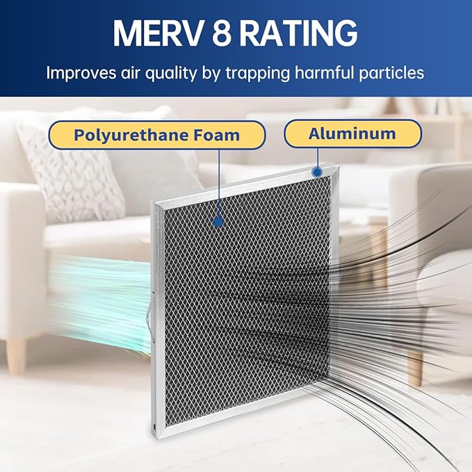 5881 Dehumidifier Filter MERV 8 Washable Compatible with Whole-House Dehumidifiers Models E100 E080 8192A and Dehumidifying Ventilator 8192A Replacement Filter 2 Packs - Image 6