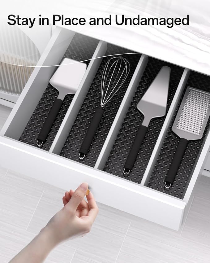 Shelf and Drawer Liner for Kitchen Cabinet, Non-Adhesive 18in x 120in Waterproof Contact Paper Refrigerator Liners Thickened Durable EVA Material Non Slip Mat for Dresser Cupboard Pantry Protector - Image 8