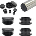 1-1/2" (38mm) Plastic Hole Plugs Black -Round Chair Leg Caps, Flush Mount Pipe Plugs, Tubing End Caps for Metal&Wood Legs Tube, Outdoor Furniture Feet caps & Table Plastic Plugs, 4 PCS by EASYEAH