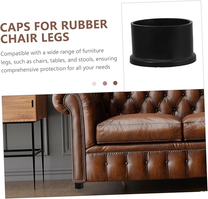VILLCASE 4Pcs Rubber Chair Leg Caps Non Slip Floor Protectors for Furniture Compatible with Tables Stools Chairs Moisture Barrier to Keep Floors Dry - Image 3
